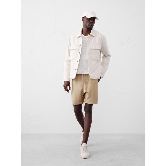 Banana Republic Deck Short Men's L 7" Linen Cotton British Khaki - Picture 1 of 13